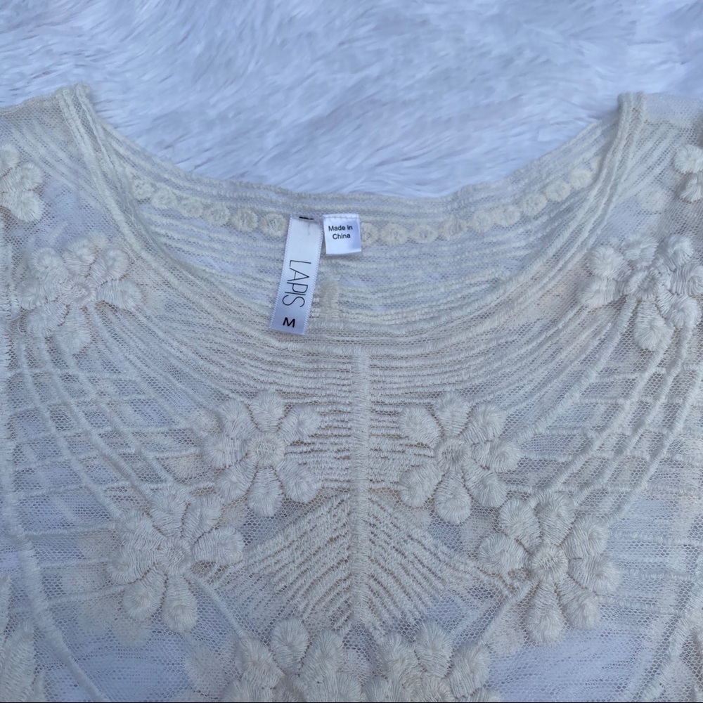 Lapis Lace Cream Top - Picture 3 of 7